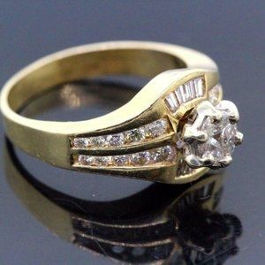 14k Yellow Gold & Diamond Unique Ring